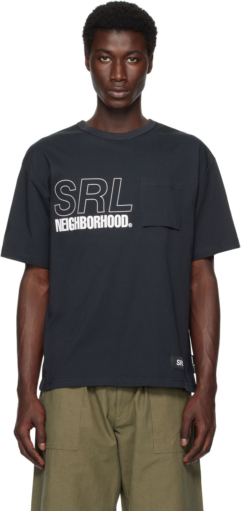 Majica Neighborhood Neighborhood 'SRL' Sheltech Crewneck Short Sleeve Graphic T-Shirt Črna | 251BWNH-CSM03