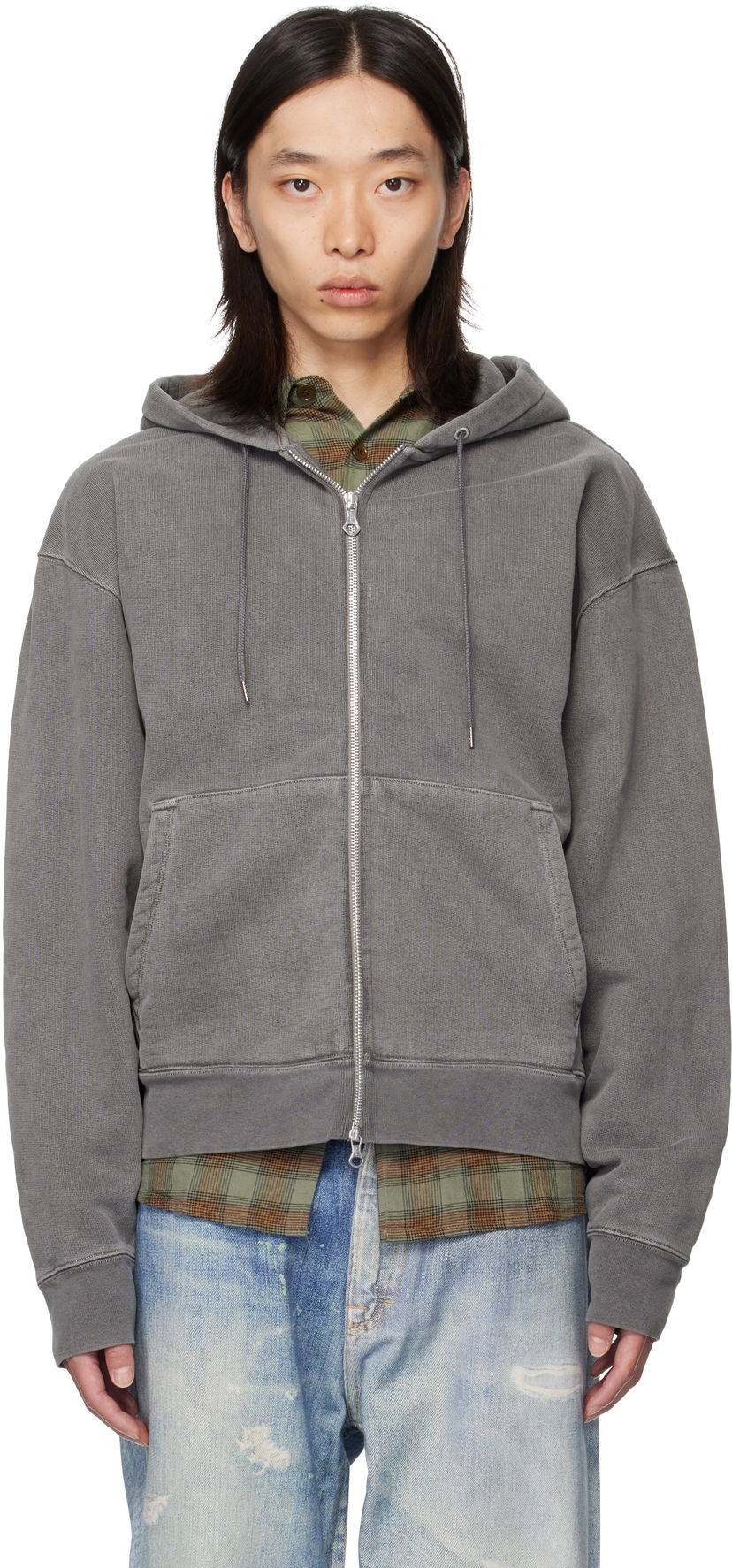 Pulover OUR LEGACY Our Legacy Rascal Zip-Up Hoodie Siva | M4256RW