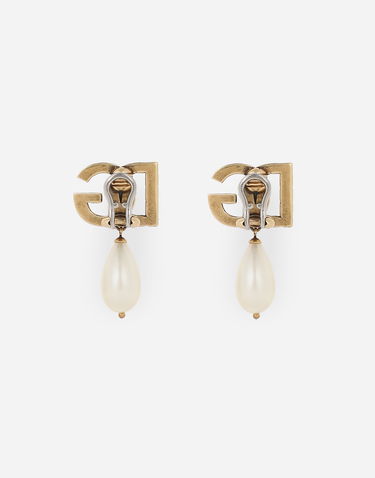 Uhani Dolce & Gabbana Drop Earrings With Teardrop Pearl Kovinski | WEQ6L1W111187279, 2