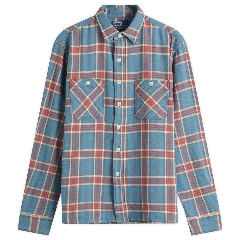 Srajce Polo by Ralph Lauren Polo Ralph Lauren Outdoor Flannel Shirt, Size Large Modra | 710966125001