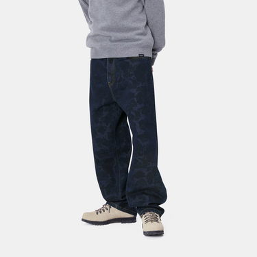 Kavbojke Carhartt WIP Relaxed Fit Printed Cotton Canvas Pants Modra | I033755_3, 1