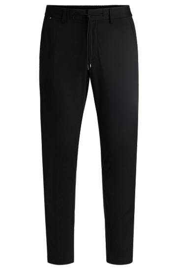 Hlače BOSS Slim-Fit Performance-Stretch Jersey Trousers Črna | 50502477