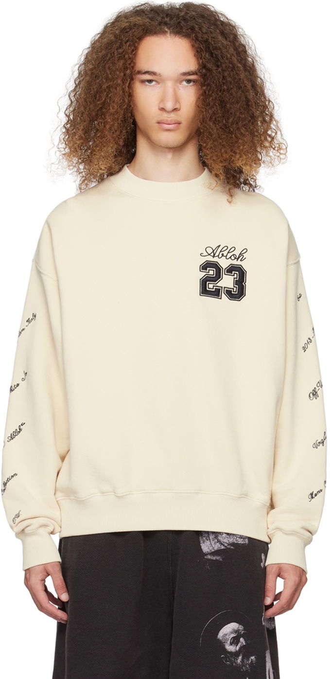 Pulover Off-White '23' Skate Sweatshirt Bež | OMBA054S24FLE0090310