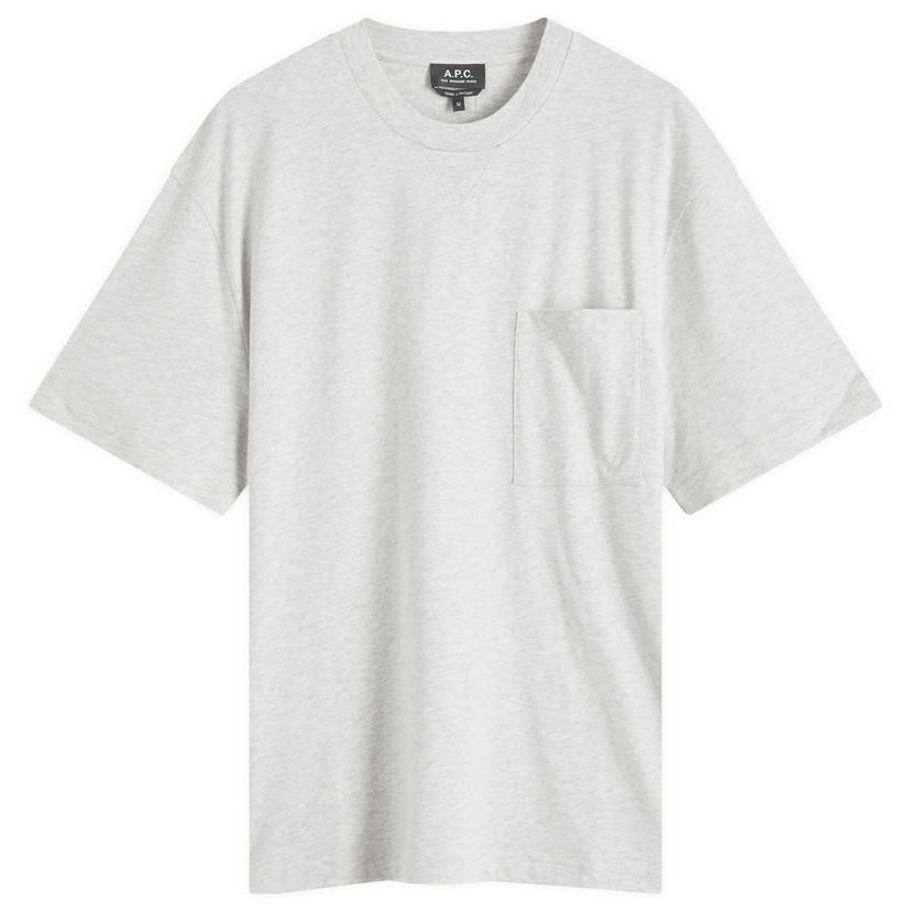 Majica A.P.C. Heathered Ecru T-Shirt With Chest Pocket Siva | COHBO-H26466-PAA