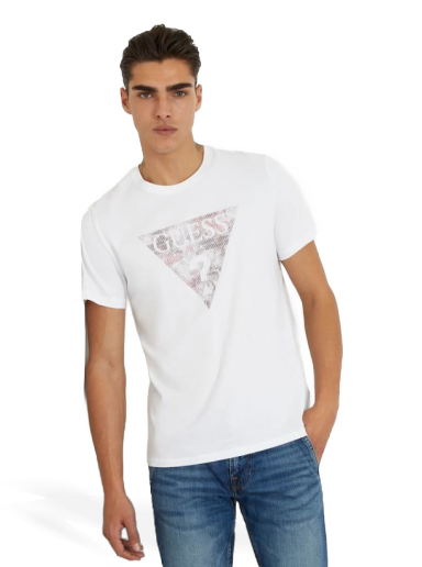 Majica GUESS Triangle Logo Stretch T-Shirt Bela | M4RI29J1314