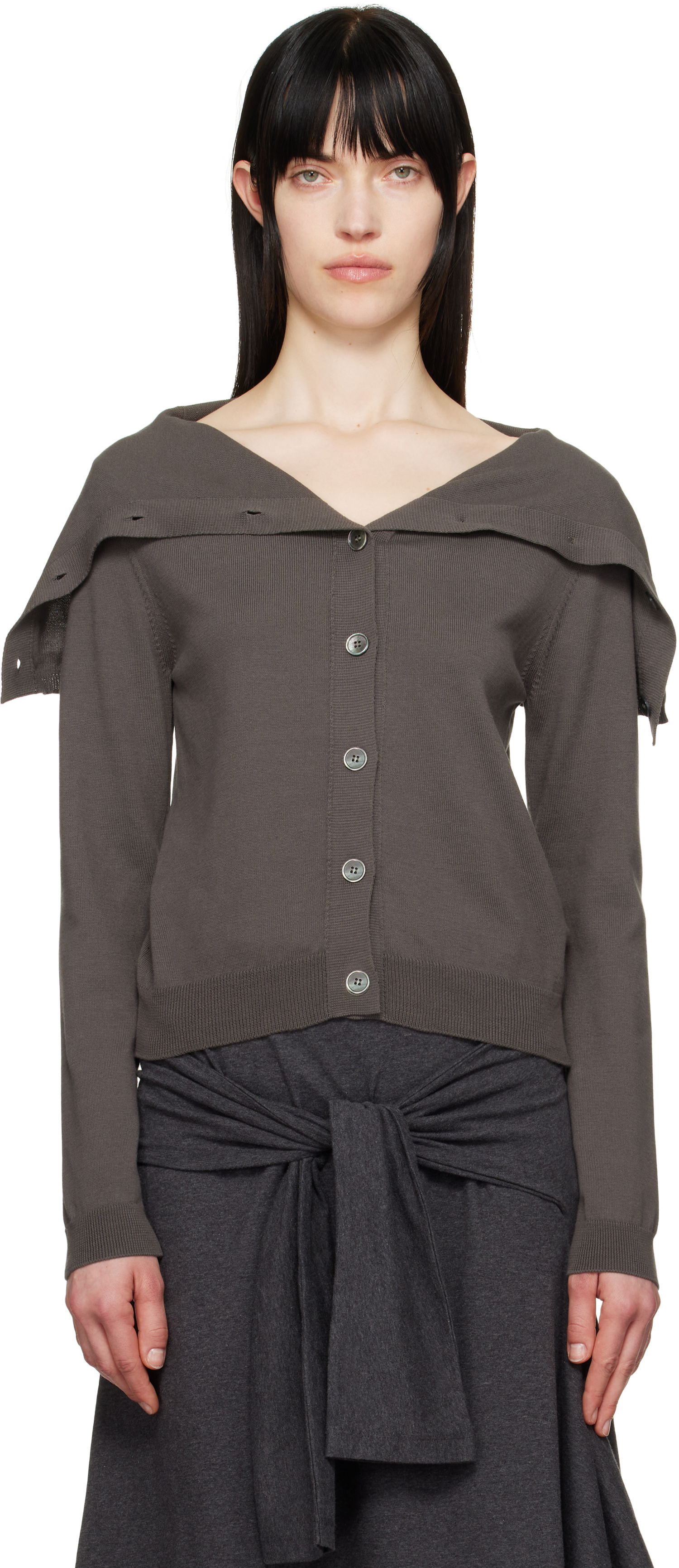 Pleteni pulover OUR LEGACY Our Legacy Open Knit Cardigan Siva | W2253OF, 0