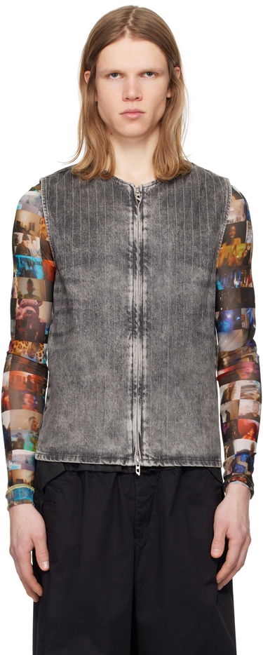 Telovnik Diesel D-Sund-S Pinstripe Denim Vest Siva | A17104-0ABCU-02, 0