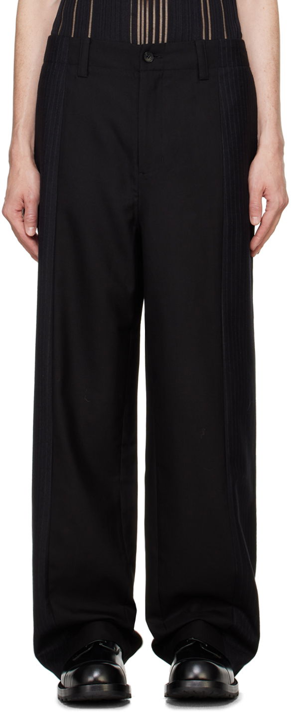 Hlače Feng Chen Wang Feng Chen Wang Deconstructed Patchwork Trousers Črna | FUF18TR05