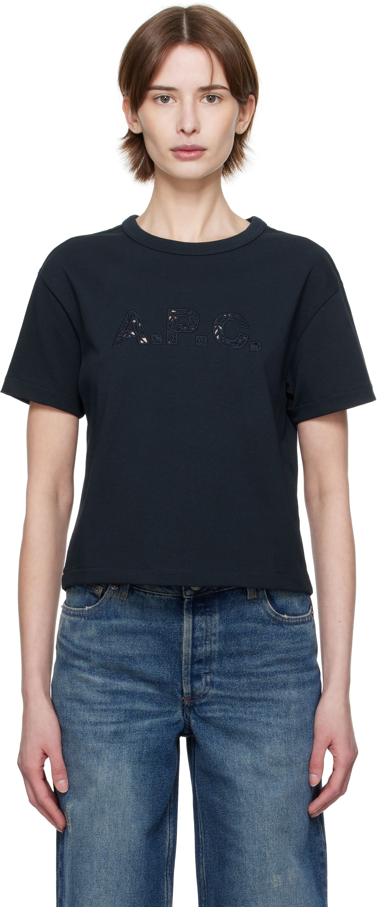 Krop-top A.P.C. A.P.C. Annie Cropped T-Shirt Črna | COHBQ-F26495, 0
