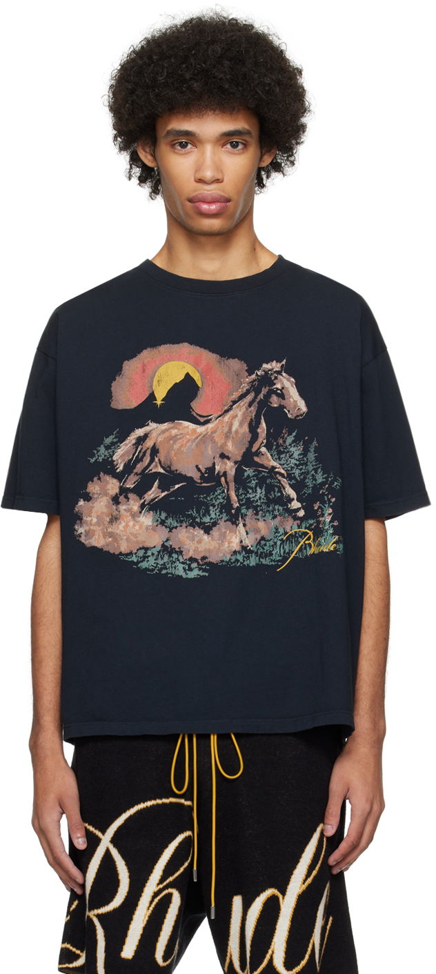 Majica Rhude Santo T-Shirt Črna | RHPS24TT14012610