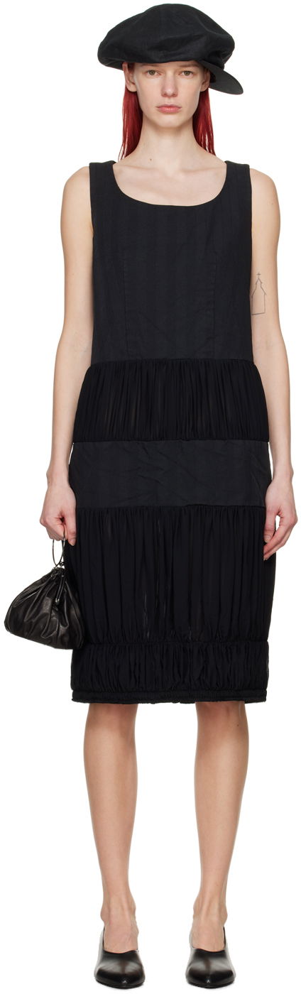 Obleke Comme des Garçons Comme des Garçons Ruched Midi Dress Črna | RM-A005-051, 0