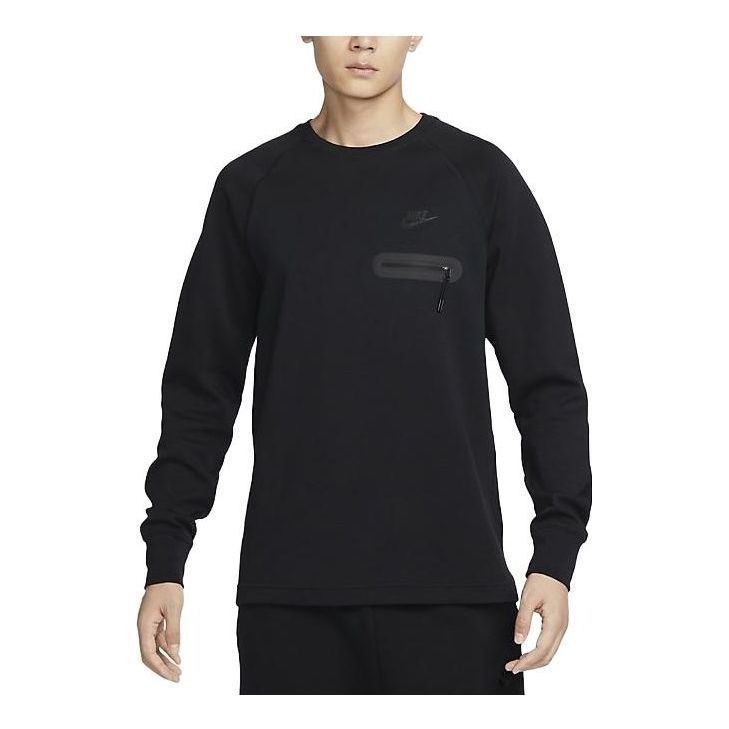Pleteni pulover Nike Lightweight Tech Fleece Logo Sweatshirt Črna | FD9881-010