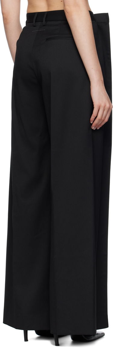 Hlače Maison Margiela MM6 Maison Margiela Tailoring Blend Wide-Leg Trousers Črna | S52KA0539 M35227, 2
