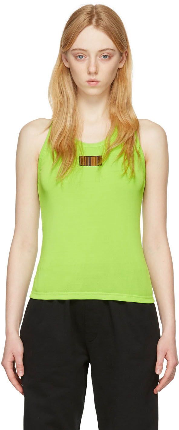 Majica brez rokavov VETEMENTS VTMNTS Barcode Tank Top Zelena | VL12TR840G