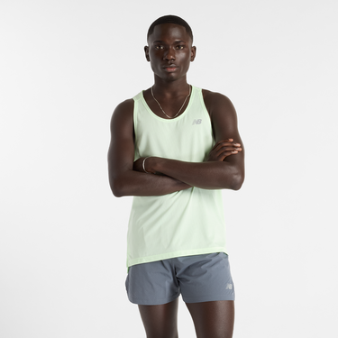 Majica brez rokavov New Balance Athletics Singlet Zelena | mt41250-mew, 2