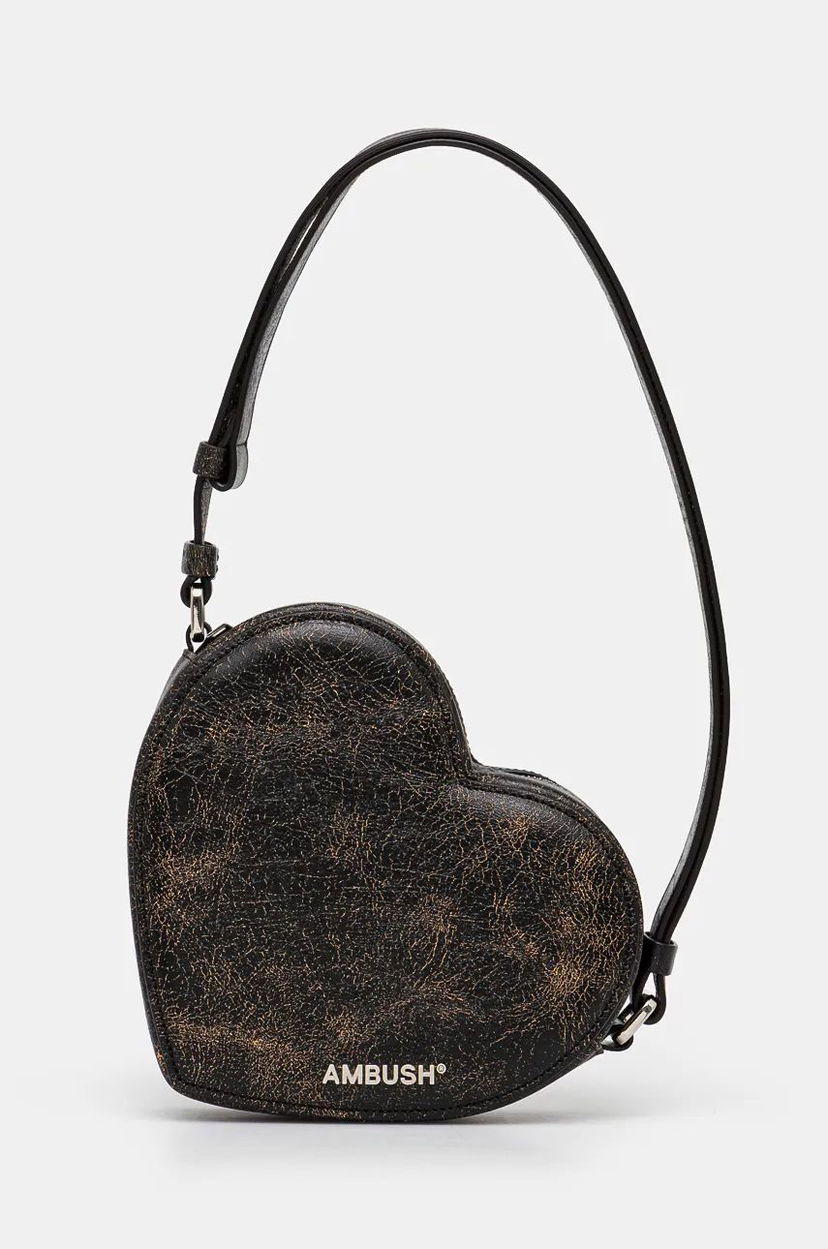 Torba za čez ramo Ambush Crackle Heart Shoulder Bag Črna | BWNN006F24LEA0011000