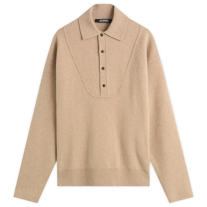 Pleteni pulover Jacquemus Jacquemus Knitted Polo, Size Large Bež | 25HSWM00609AK00276-150