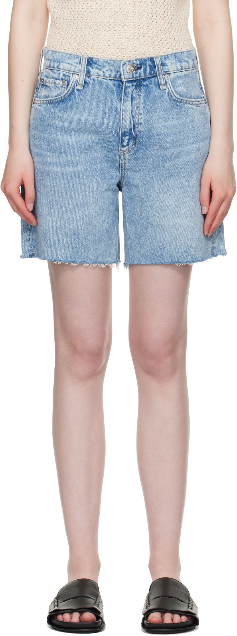 Kratke hlače rag & bone Rag & Bone Kaia Denim Shorts Modra | WDD25P9001RGMA