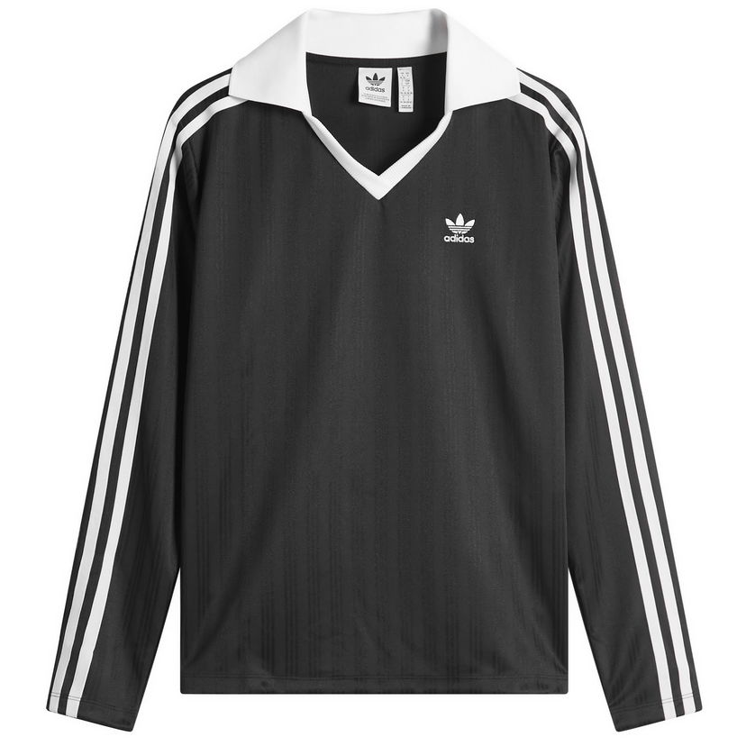 Polo majica adidas Originals Women's Long Sleeve V-Neck T-Shirt Črna | JD2603