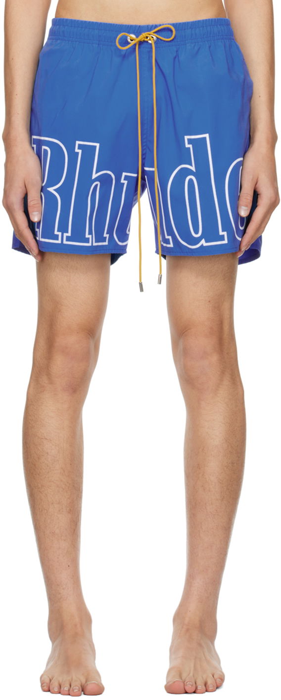 Kratke hlače Rhude Printed Swim Shorts Modra | RHPS24SH27828102