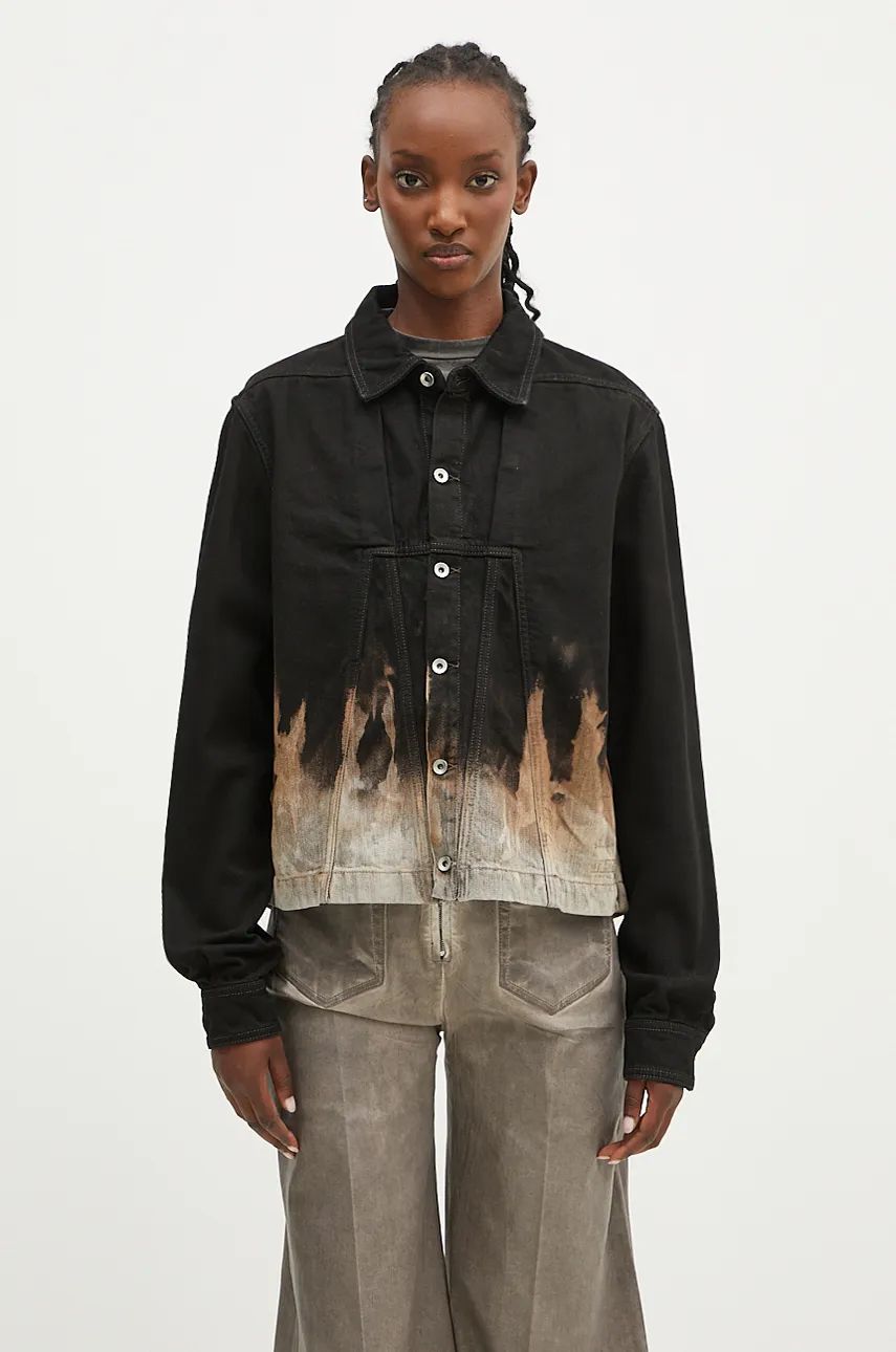 Jakna Rick Owens Alice Denim Jacket Črna | DS02D2714.BSUN, 0