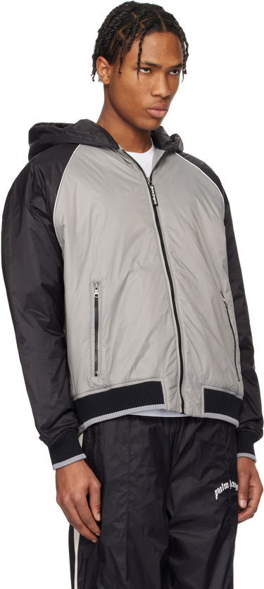 Bomber jakna Palm Angels Palm Angels Curved Logo Windbreaker Jacket Siva | PMEA289S25FAB0010910, 1