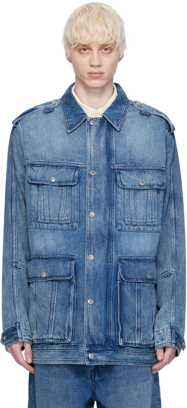 Jakna ISABEL MARANT Taho Denim Jacket Modra | 24PVE0272HA-B1H07H