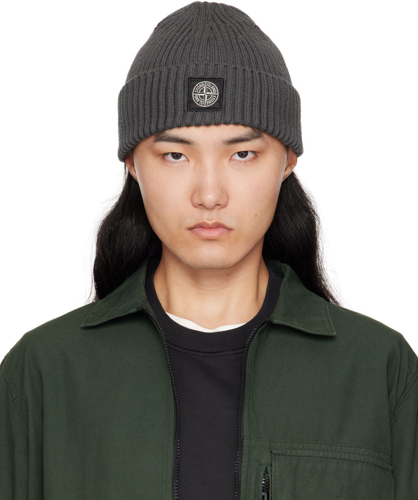 Beanie Stone Island Stone Island Full Rib RWS Wool Beanie Siva | K2S15 N100002 S00C3