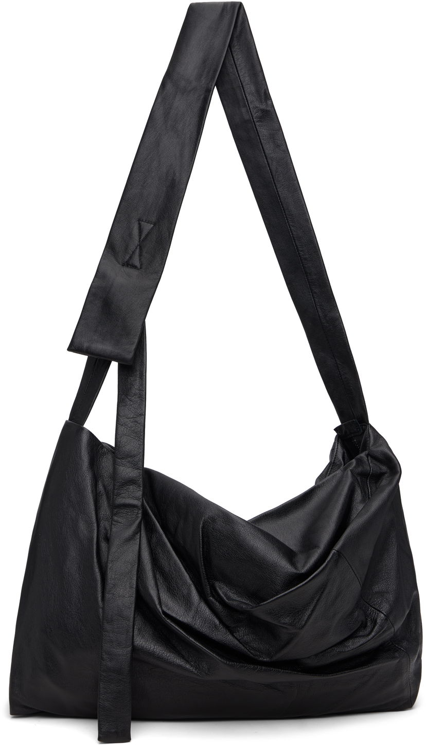 Torba za čez ramo Yohji Yamamoto YOHJI YAMAMOTO Puff Leather Shoulder Bag Črna | DA-I78-791