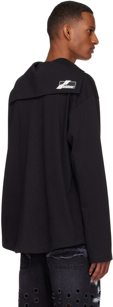 Pulover We11done We11done Embossed-Logo Cotton Henley Črna | WD-TT1-22-554-U-BK, 2