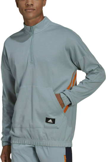 Pulover adidas Performance Sportswear TRVL 1/4 Zip Hoodie Zelena | ha2342