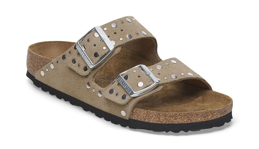 Superge in čevlji Birkenstock Arizona Rivet Suede Leather Regular Fit Sandals Bež | B1029361
