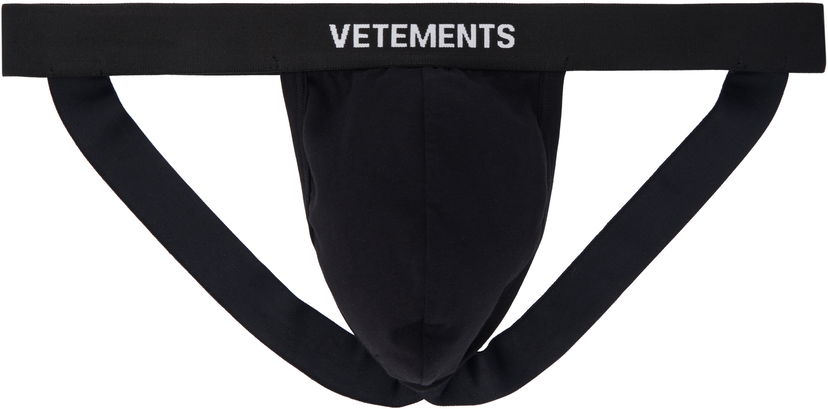 Spodnjice VETEMENTS Logo Jock Strap Črna | MA66UN110B
