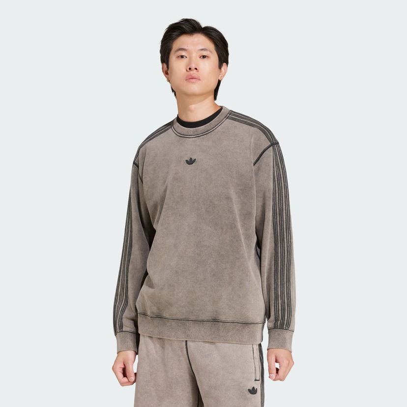 Pulover adidas Performance Premium Essentials Retro Washed Crew Sweatshirt Rjava | JD0246
