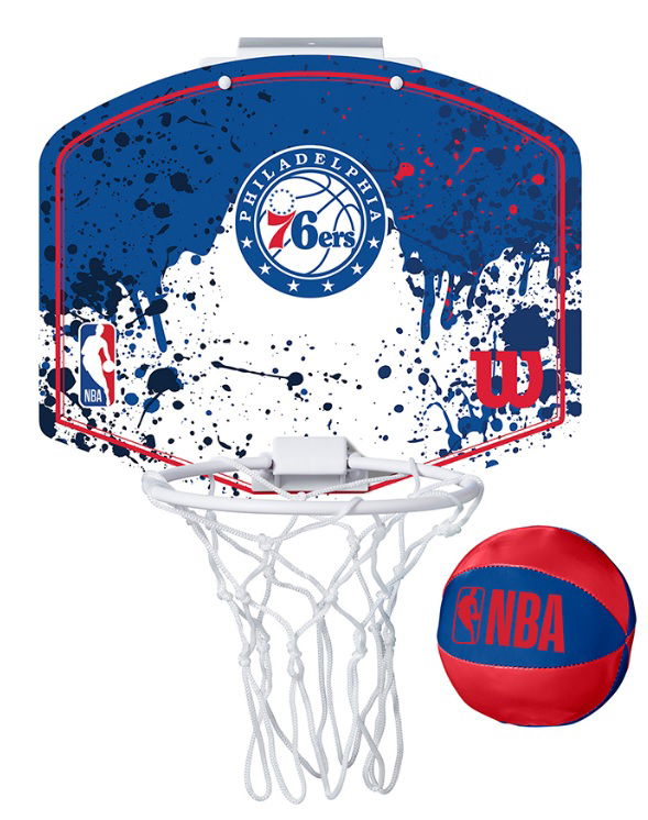 Športna oprema Wilson Tennis Philadelphia 76ers NBA Team Mini Hoop Modra | wtb1302ph