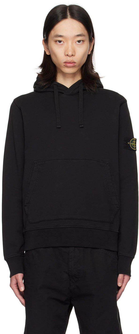 Pulover Stone Island Black Patch Hoodie Črna | 811564151