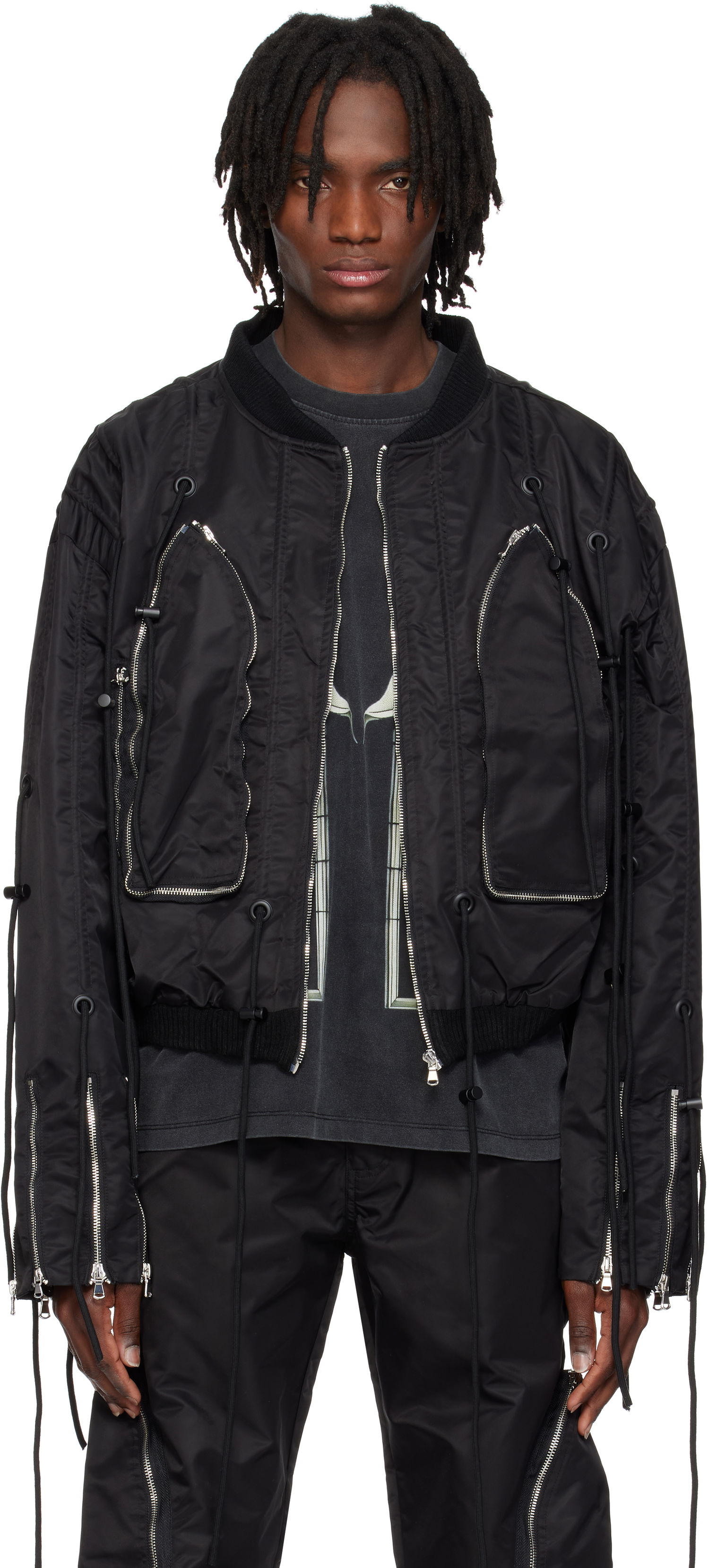 Bomber jakna Who Decides War Who Decides War String Theory Bomber Jacket Črna | 1131410002SS25, 0