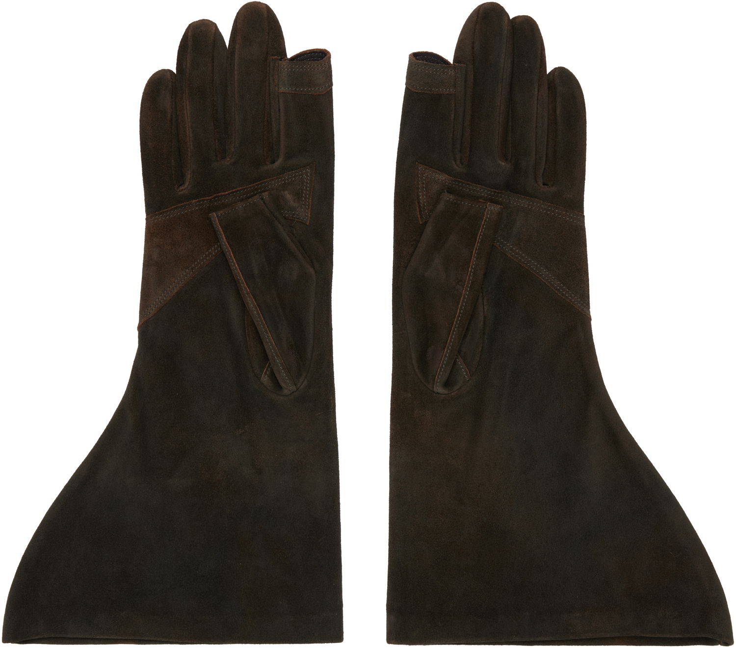 Rokavice Rick Owens Concordians Gleam Suede Long Gloves Rjava | RR02E1452 LCSI, 1