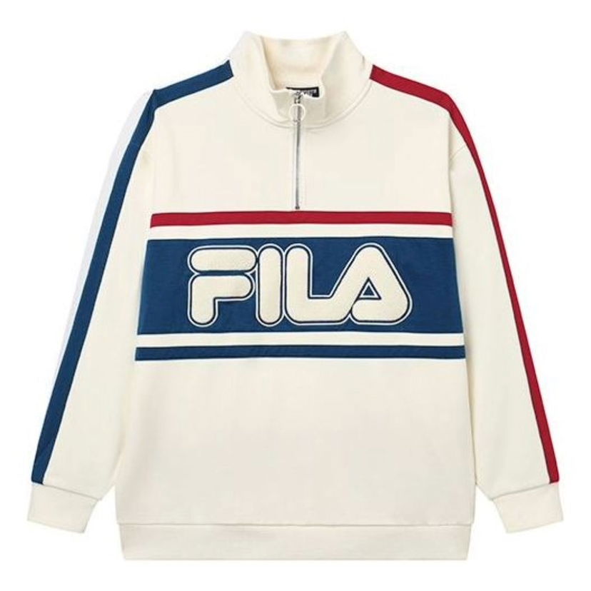 Pulover FILA Logo Pullover Sweatshirt Bela | F11U239299F-IV