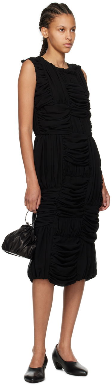 Obleke Comme des Garçons Comme des Garçons Ruched Midi Dress Črna | RM-O012-051, 3