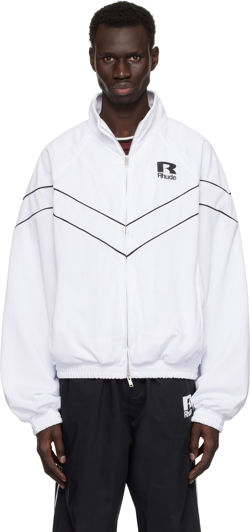 Vetrovka Rhude Rhude Piping Raglan Track Jacket Bela | RHPS25JA01016