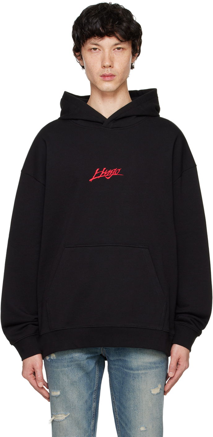 Pulover BOSS Relaxed-Fit Hoodie Črna | 50521070