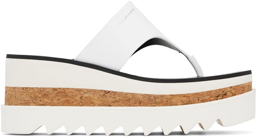 Superge in čevlji Stella McCartney Sneak-Elyse Platform Thong Sandals Bela | 810362AP00P0