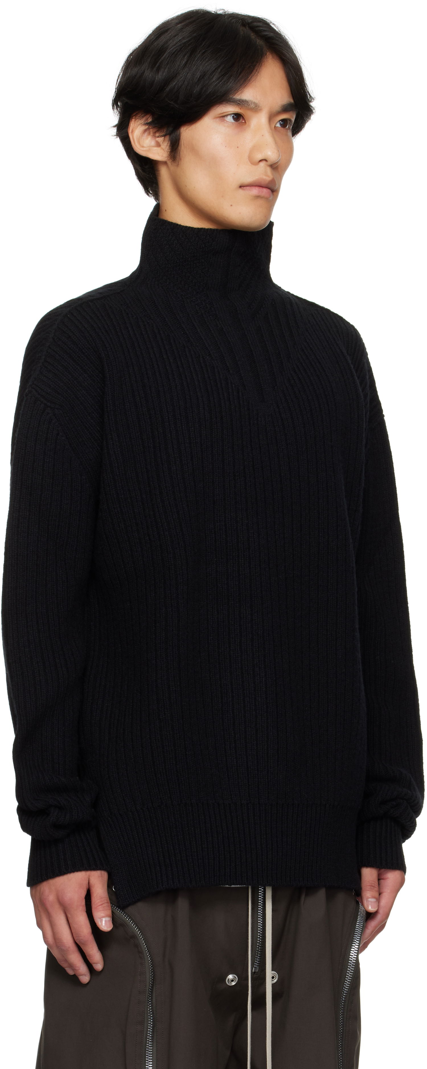 Pleteni pulover Rick Owens Rick Owens Concordians Turtleneck Sweater Črna | RU02E1645 KWV, 1