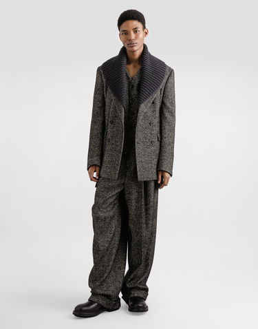Jakna Dolce & Gabbana Dolce & Gabbana Double-Breasted Chevron Wool Jacket Črna | G2VT6TFCBAJS8030, 1