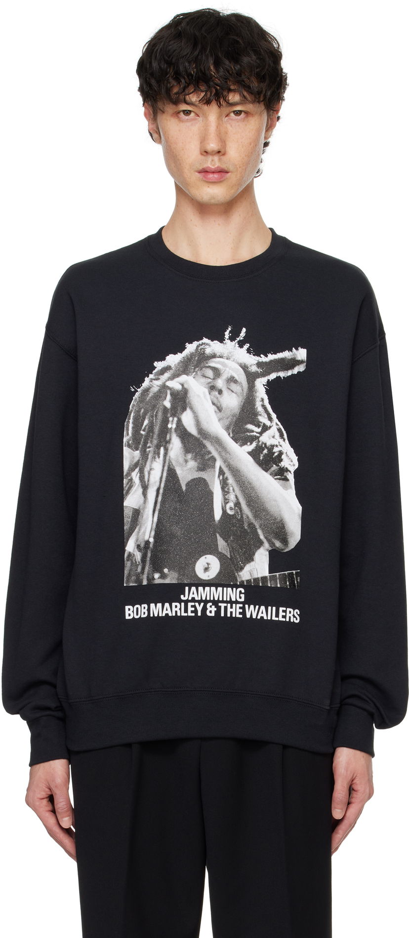 Pulover WACKO MARIA Crewneck Sweatshirt Črna | BOBMARLEY-WM-SS12