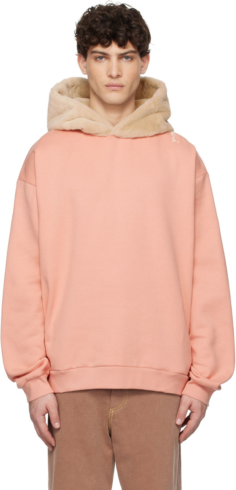 Pulover Marni Marni Brushed Organic Cotton Hoodie Roza | FUMU0067SQ UTC269