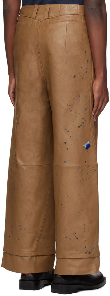 Hlače ADER ERROR Paint Splatter Leather Wide-Leg Pants Rjava | BN01SSBT0103BR, 2