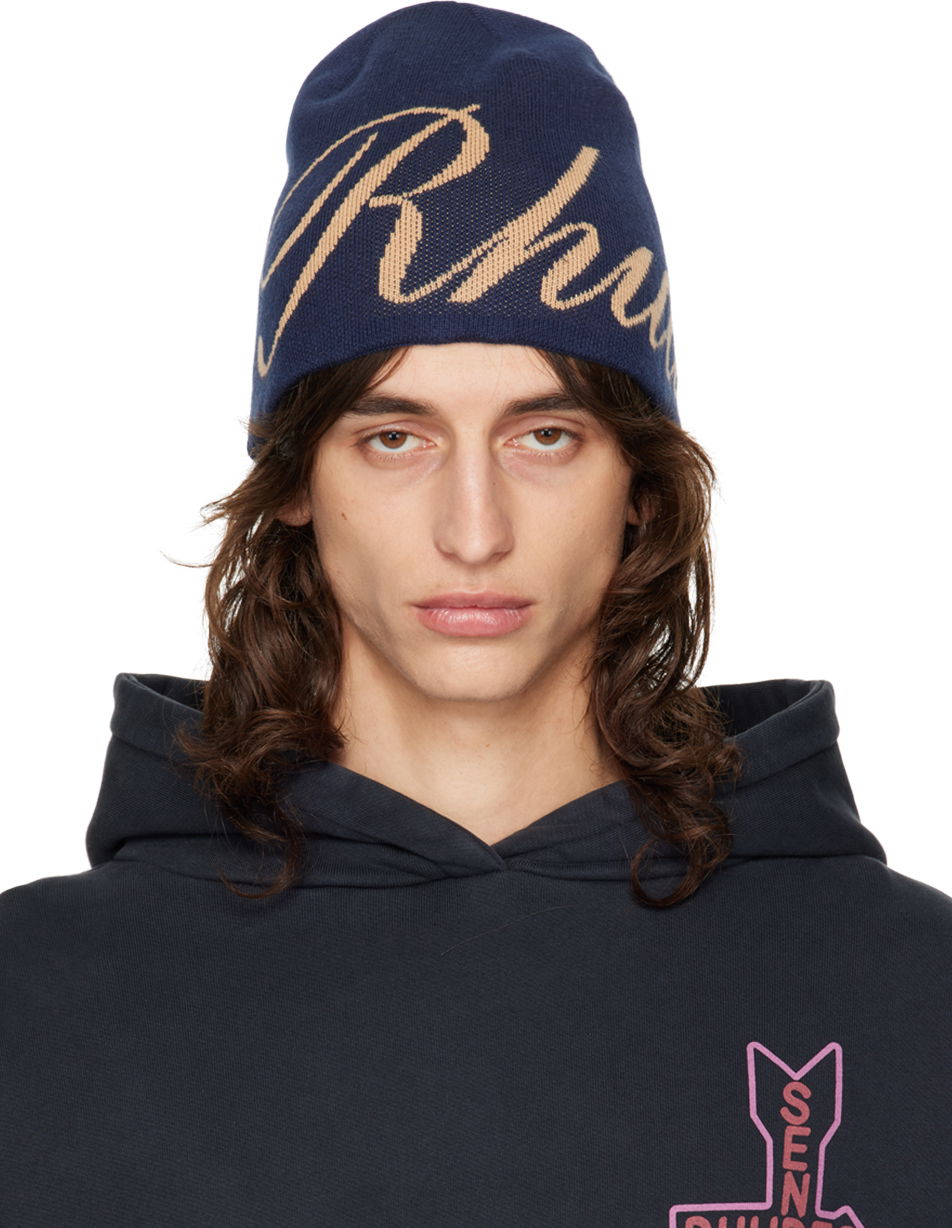 Beanie Rhude Navy Script Beanie Mornarica | RHPF24HA02866, 0