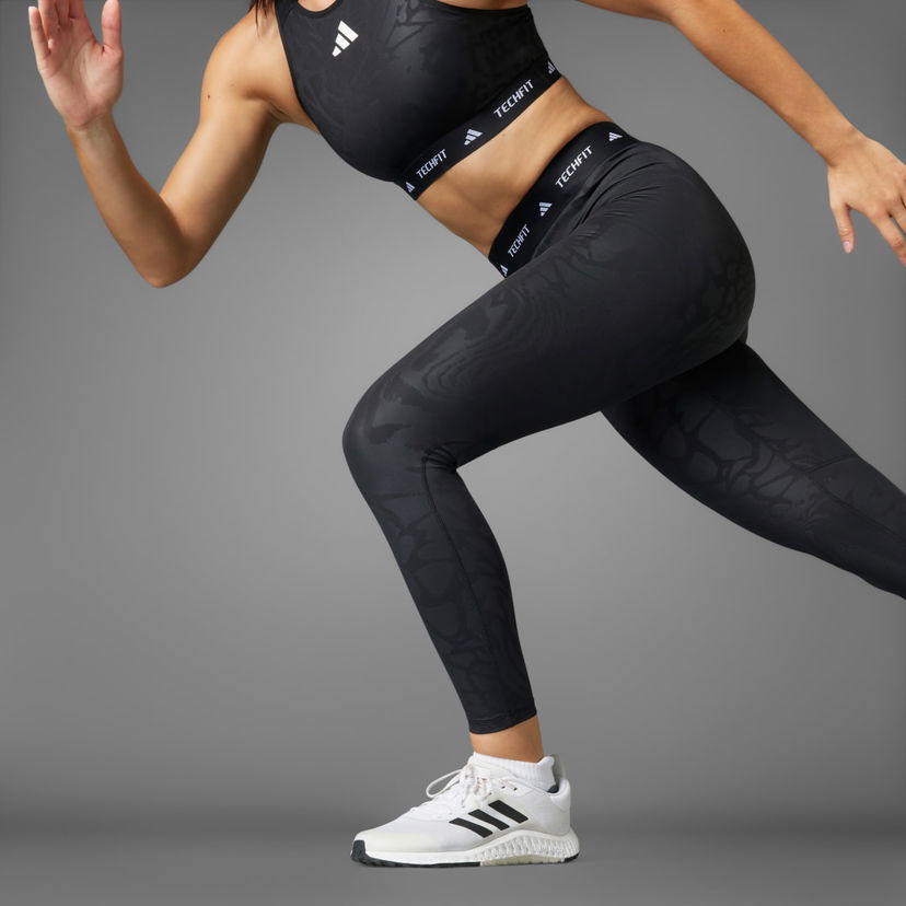 Pajkice adidas Performance Techfit Printed 7/8 Leggings Črna | JE3644